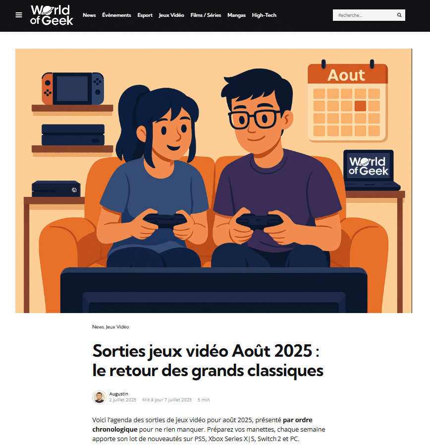 World of Geek 2025 - Mockup Article